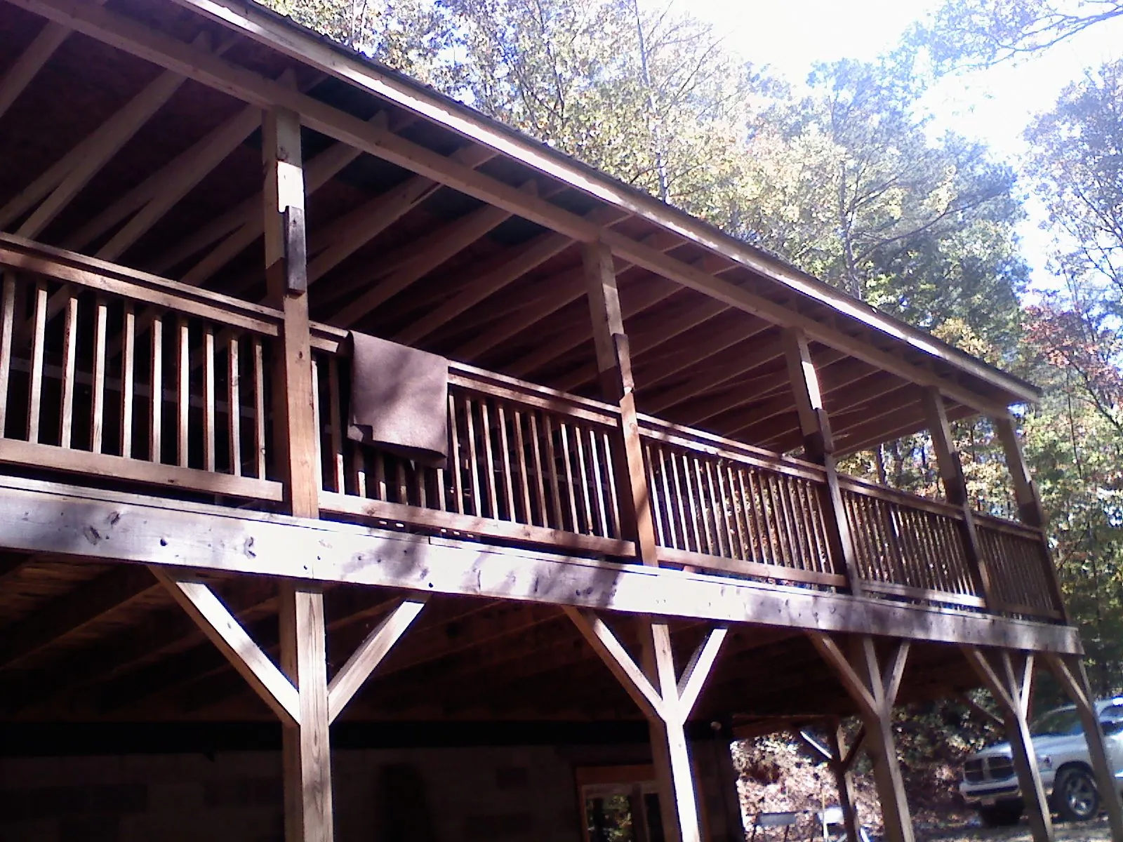 Timber framing under a new elevated porch and deck — Roof Leak Repair in Chestertown by Roofing Brothers